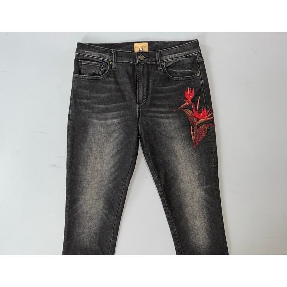 Driftwood Jackie Embroidered Stretch Denim Skinny Jeans. Women's Size 28, GUC!